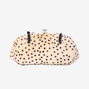 Chanel 26A Matthieu Blazy Clutch with Leather Strap in Beige Pony Hair with Gold Hardware (Contact to Enquire)