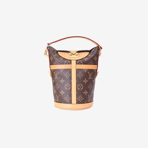 Louis Vuitton Duffle Handbag in Brown Monogram Canvas with Gold Hardware