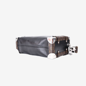Louis Vuitton Vibe MM Side Trunk Bag in Black Calf Leather with Silver Hardware