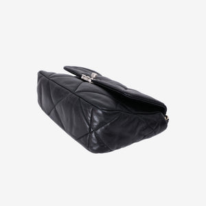 Chanel 19 Bag in Black Lambskin Leather with Silver Hardware