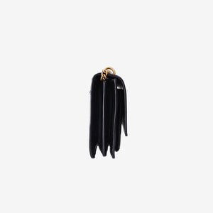 Saint Laurent Sunset Bag in Black Calfskin Leather with Gold Hardware