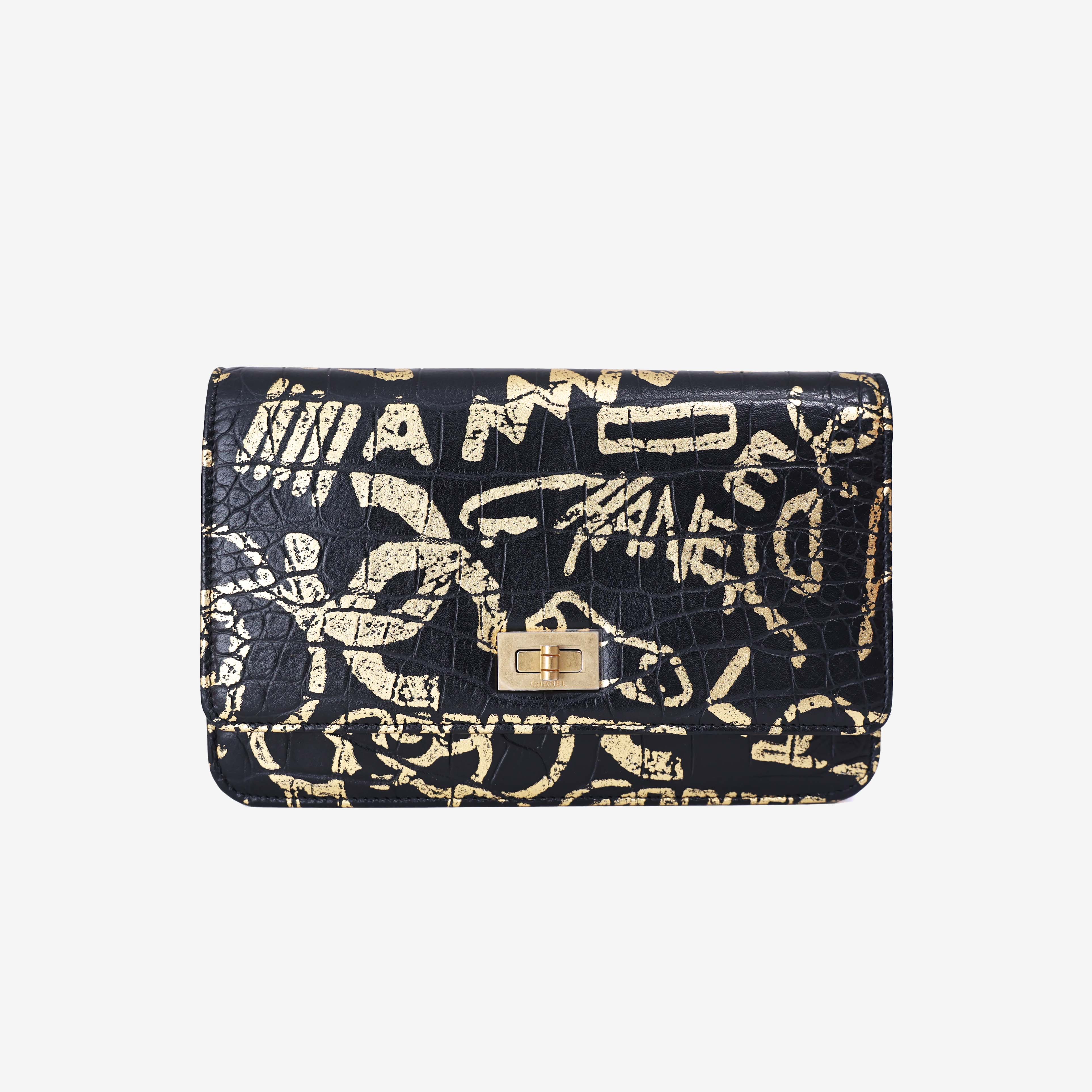 Chanel 2.55 Wallet on Chain in Black Calfskin Leather with Gold Hardware (Contact to Enquire)