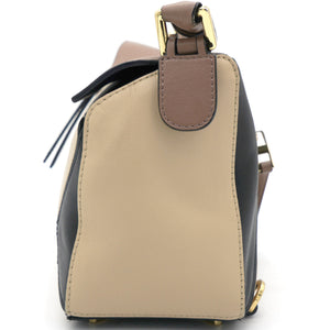 Tri-Colour Leather Small Puzzle Shoulder Bag