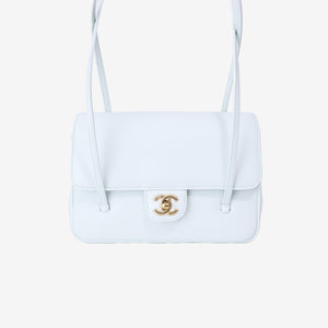Chanel 26P Matthieu Blazy Preppy Flap Small in Light Blue Calfskin Leather with Gold Hardware (Contact to Enquire)