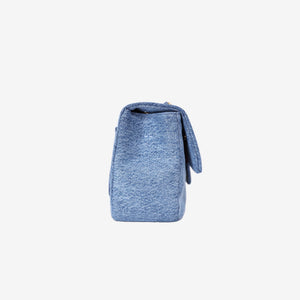 Chanel 26A Matthieu Blazy Maxi Flap Bag in Blue Denim with Gold Hardware