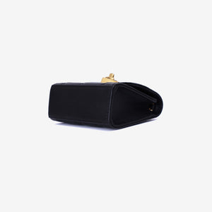 Chanel Coco Love Clutch on Chain in Black Lambskin Leather with Gold Hardware