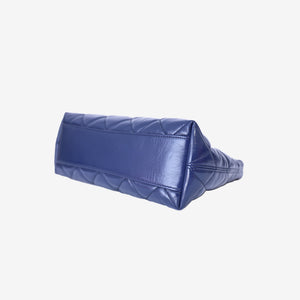 Chanel Wild Stitch Hobo Bag in Blue Shiny Lambskin Leather with Gold Hardware