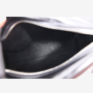 Louis Vuitton Vibe MM Side Trunk Bag in Black Calf Leather with Silver Hardware
