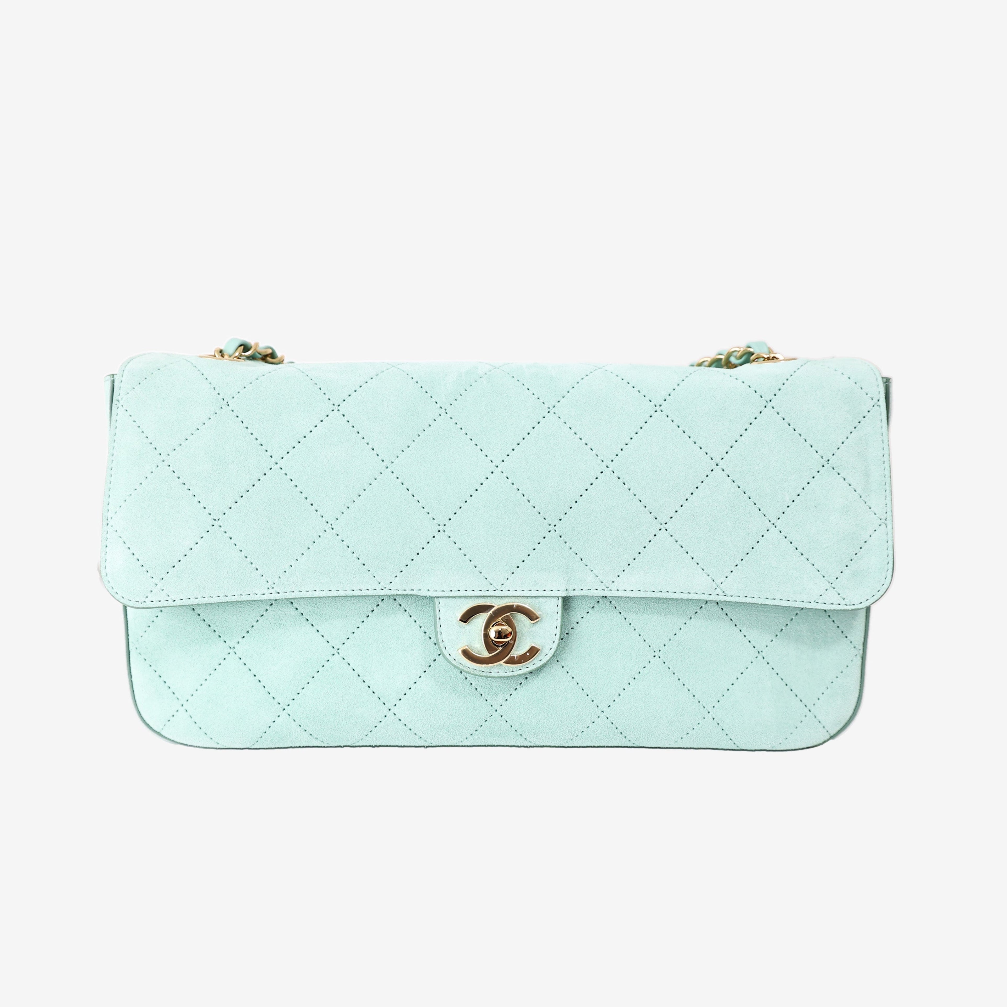 Chanel 26S Matthieu Blazy Souplissimo Maxi Flap Bag in Green Suede Calfskin Leather with Gold Hardware (Contact to Enquire)