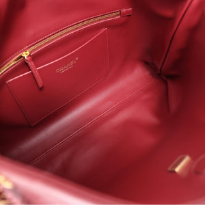 Chanel SS 2026 Large Shopping Bag in Burgundy Lambskin Leather with Gold Hardware (Contact to Enquire)