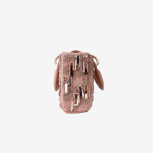 Christian Dior Lady D-Joy Bag in Pink Metallic Sequins with Gold Hardware