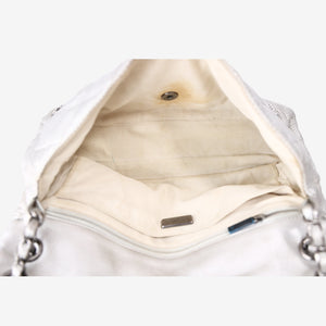 *RARE* Chanel Paris-Dubai Medals Flap Bag in Silver Lambskin Leather with Silver Hardware