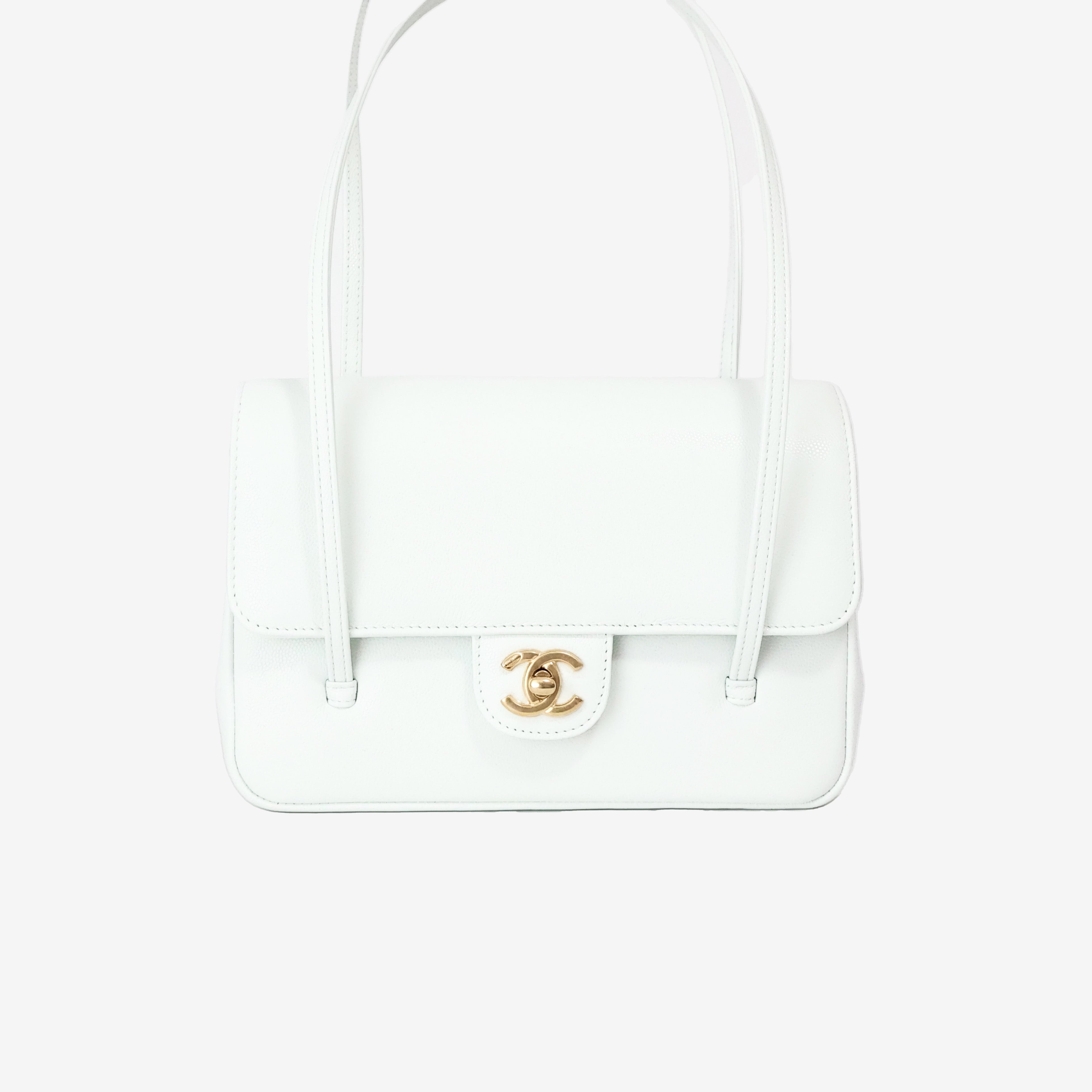 Chanel 26P Matthieu Blazy Preppy Flap Small in Light Blue Calfskin Leather with Gold Hardware (Contact to Enquire)