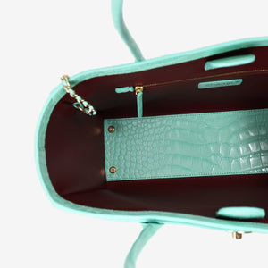 Chanel 26S Matthieu Blazy Shopping Bag in Green Crocodile Embossed Calfskin Leather with Gold Hardware (Contact to Enquire)