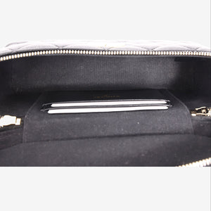 Chanel Top Handle Slim Vanity Case in Black Caviar Leather with Gold Hardware