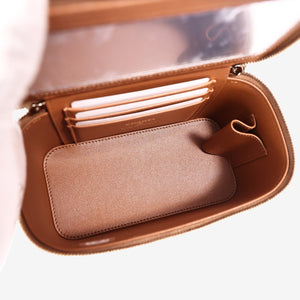 Chanel Vanity Case in Brown Lambskin with Gold Hardware (Contact to Enquire)
