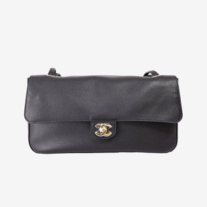 Chanel 26S Matthieu Blazy Maxi Flap Bag in Black Grained Calfskin Leather with Gold Hardware (Contact to Enquire)