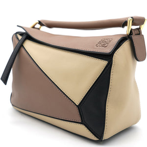 Tri-Colour Leather Small Puzzle Shoulder Bag