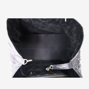 Dior Large Toujours Bag in Black Calfskin Leather with Gold Hardware