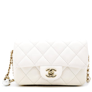 Lambskin Quilted Small My Precious Flap White