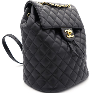 Calfskin Quilted Small Urban Spirit Backpack Black