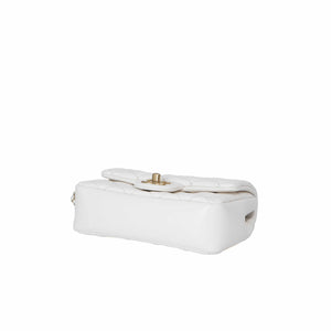 Chanel Pearl Crush Mini Square in White Lambskin Leather with Gold Hardware
