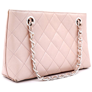 Pearlecent Pink Quilted Vintage Small Tote Bag
