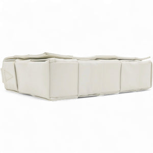 Lambskin Maxi Intrecciato Small Cassette Crossbody Bag White