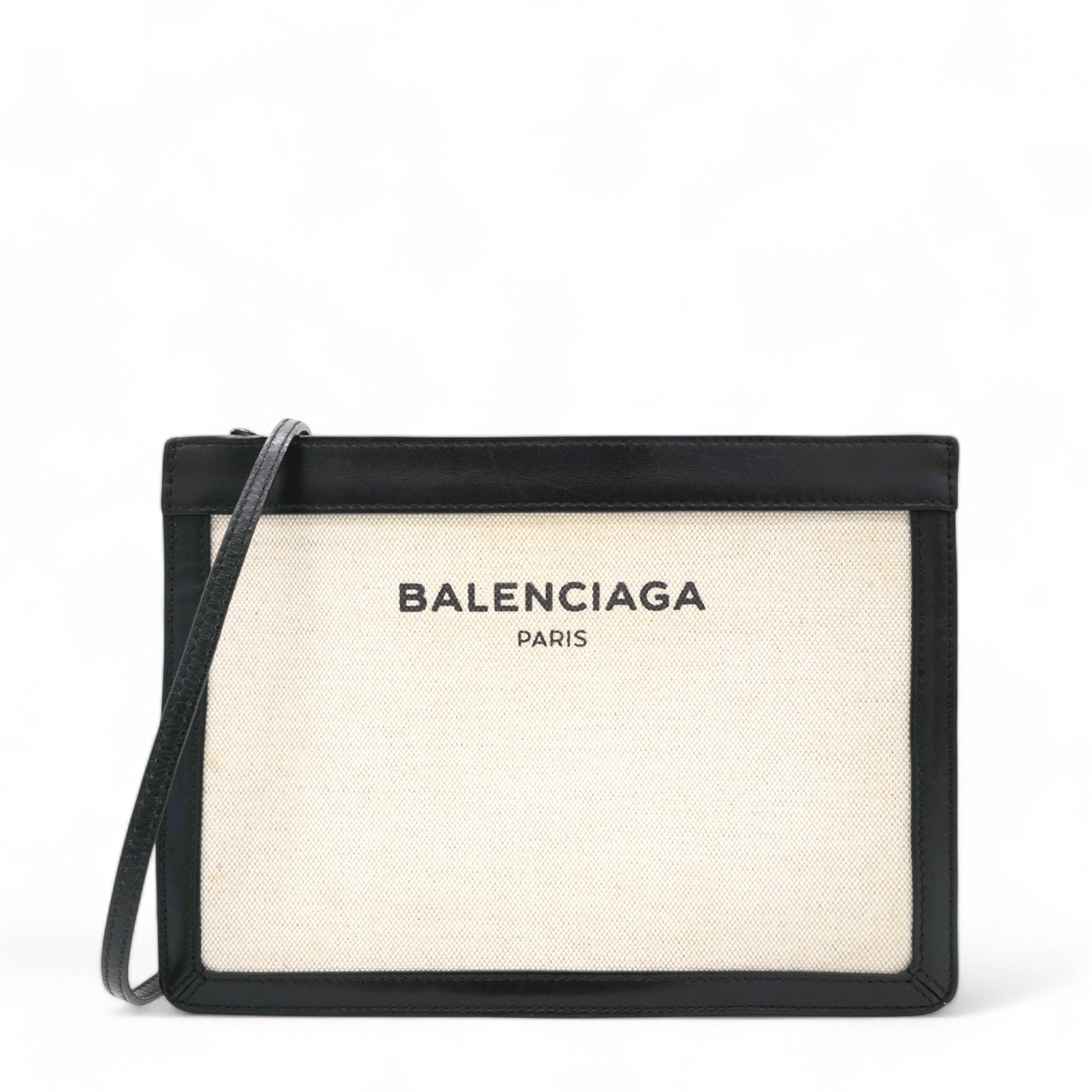 Cotton Canvas Pochette Crossbody Bag Black