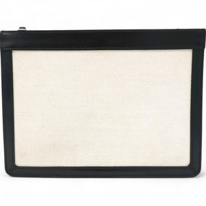 Cotton Canvas Pochette Crossbody Bag Black