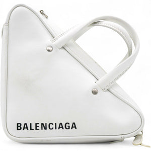 Leather Triangle Duffle White