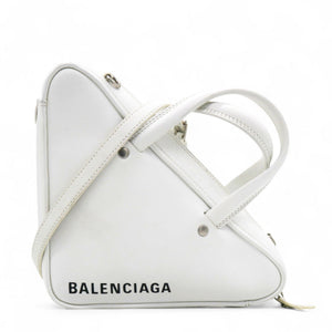 Leather Triangle Duffle White