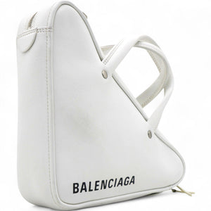 Leather Triangle Duffle White