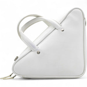 Leather Triangle Duffle White