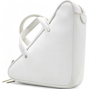 Leather Triangle Duffle White