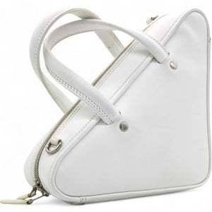 Leather Triangle Duffle White