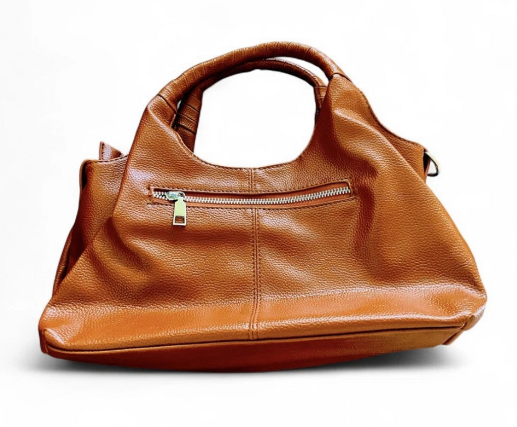 Brown Women Purse  Strap Multi Pocket Handbag