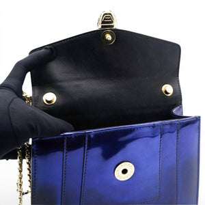 Blue Patent Leather Serpenti Forever Shoulder Bag
