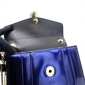 Blue Patent Leather Serpenti Forever Shoulder Bag