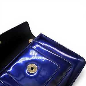 Blue Patent Leather Serpenti Forever Shoulder Bag