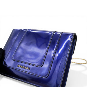 Blue Patent Leather Serpenti Forever Shoulder Bag