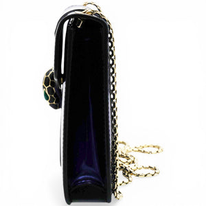 Blue Patent Leather Serpenti Forever Shoulder Bag