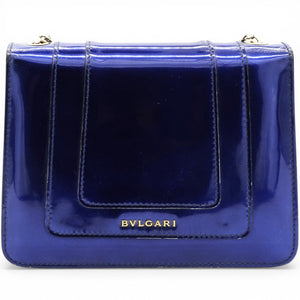 Blue Patent Leather Serpenti Forever Shoulder Bag