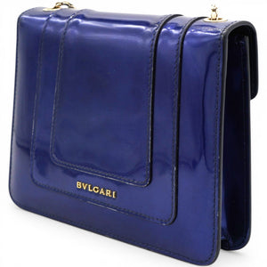Blue Patent Leather Serpenti Forever Shoulder Bag
