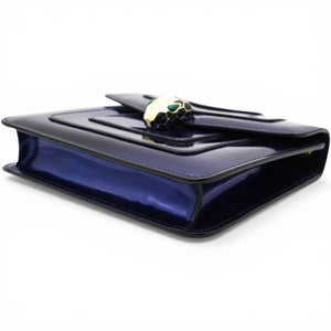 Blue Patent Leather Serpenti Forever Shoulder Bag