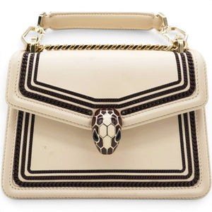 Serpenti Leather Crossbody Bag In Beige
