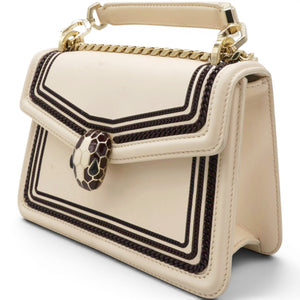 Serpenti Leather Crossbody Bag In Beige