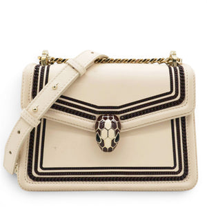 Serpenti Leather Crossbody Bag In Beige