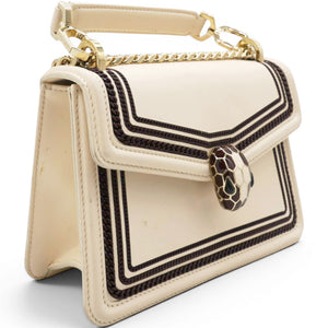 Serpenti Leather Crossbody Bag In Beige