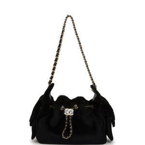 Chanel Mini 25 Hobo Bag Black Pony Hair Gold Hardware